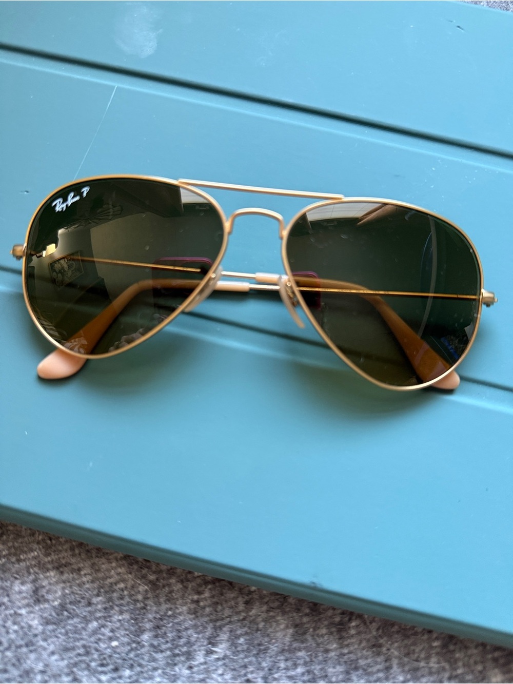 Ray-Ban Polarized Gold Frame Brown Gradient Aviator Sunglasses - Classic Metal - Picture 4 of 7